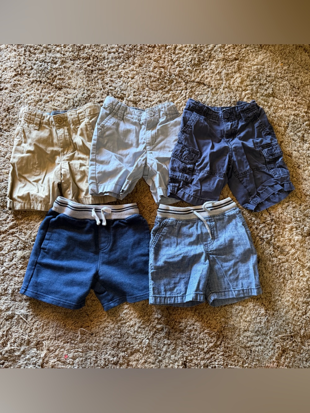 OshKosh B'gosh Boys Mixed Shorts Pack - Navy, Khaki, Light Blue, Orange